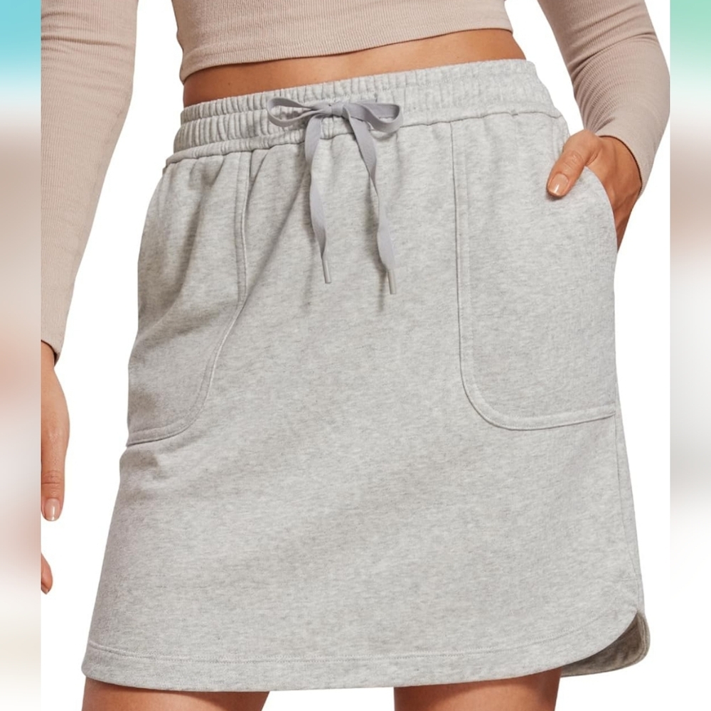 CRZ YOGA Comfy Cotton Sweat Skirts XXS Women 17'' Linerless Casual Work Lounge